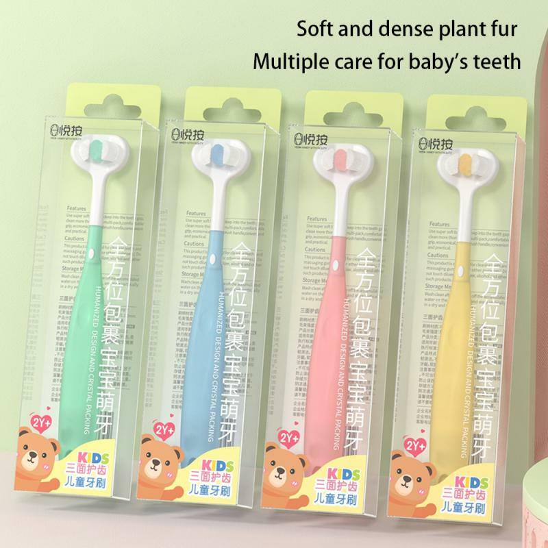 Children's Three-sided Tooth Protection Toothbrush Baby Soft-bristled Toothbrush Deciduous Tooth Brush Training Toothbrush