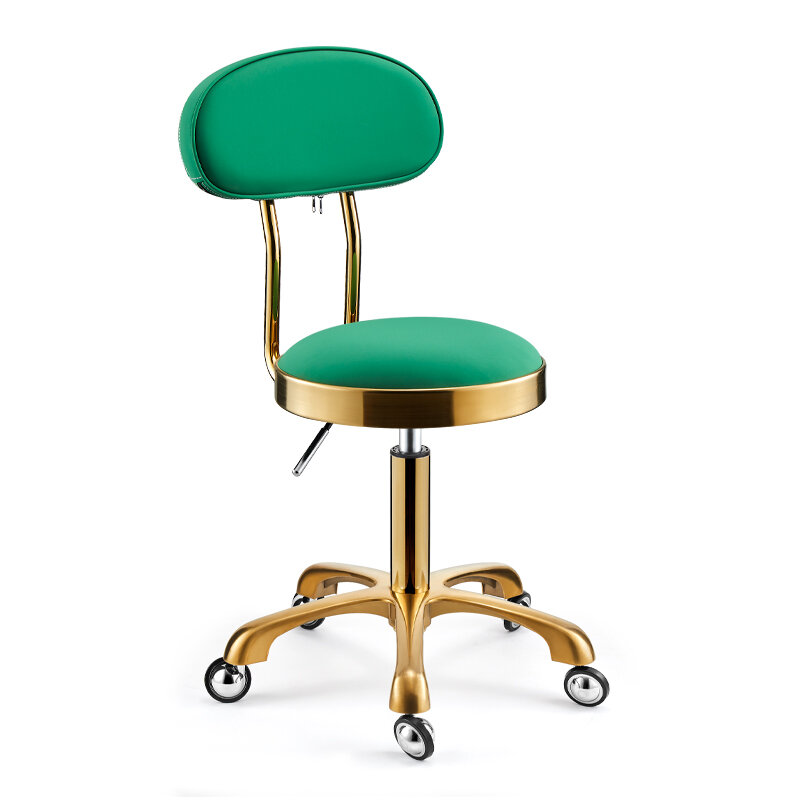 Hairdresser Stools  Leather Round Beauty Manicure Stool Barber Chairs Salon Shaving Esthetician Stool With Wheels Rotating Chair
