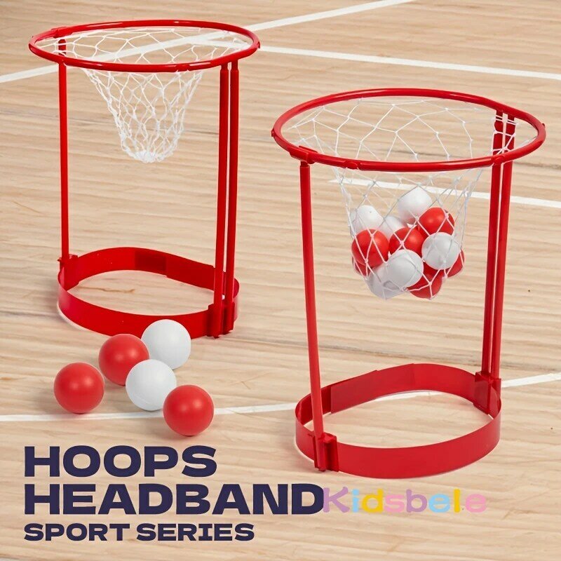 Head Hoop Basket untuk anak-anak dewasa karnaval permainan Adjustable Basket Net Headband pesta ulang tahun keluarga dalam ruangan permainan luar ruangan