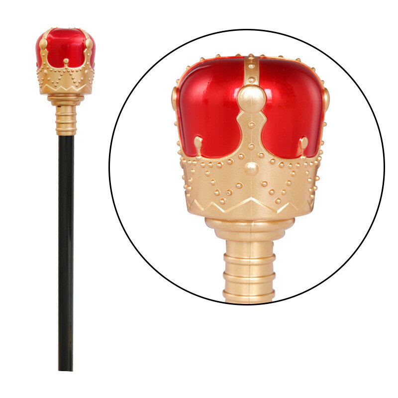 2pcs Royal King's Crown Scepter Set Halloween Props Party Dress Up Accessory Kids Gift