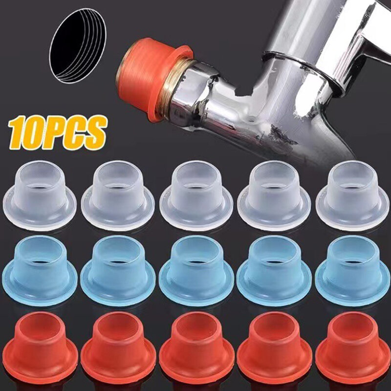 10 Pcs rubinetto universale guarnizione di tenuta a prova di perdite tubo in Silicone tappo del rubinetto tubo filettato prevenire il gocciolamento tappo di perdita