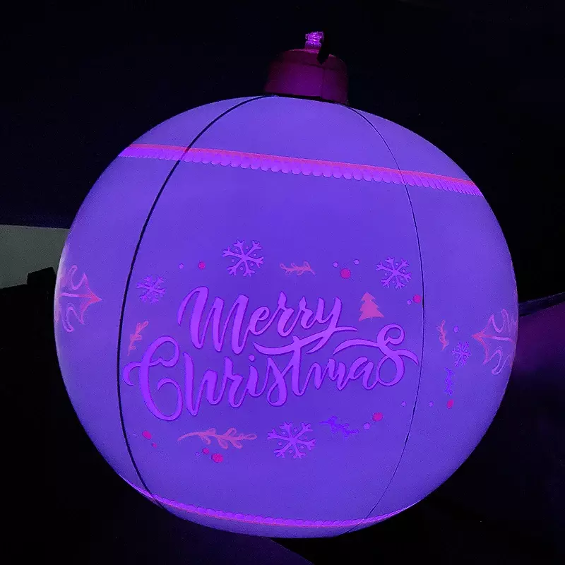 LED acender bolas de Natal infláveis, decorações ao ar livre, acessórios para casa, feriado, novo