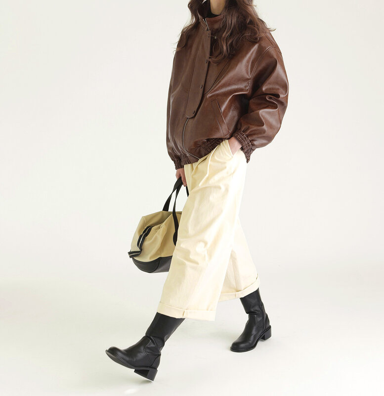 Jaket Pilot kulit sapi asli wanita, jaket Pilot E31 perasaan lilin minyak Vintage baru 2023