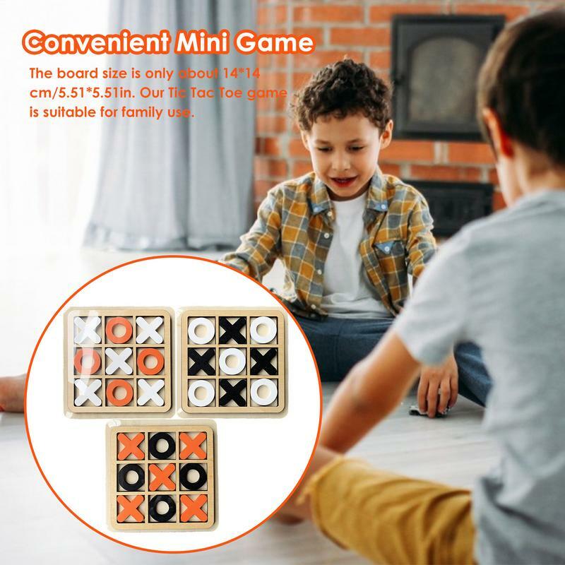 XOXO Game Wooden X & O Blocks Classic Strategy Brain Puzzle Fun Interactive Board Games For Adults Kids Coffee Table Decor