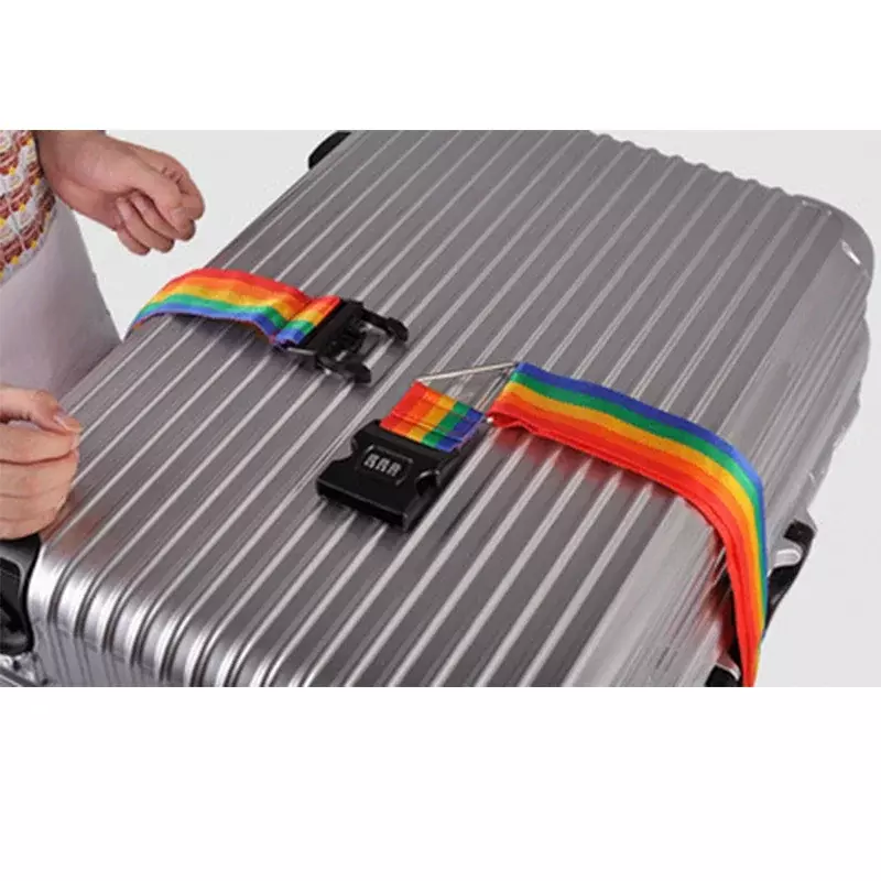 Mala de viagem cinto de cinta de bagagem ajustável 420cm acessórios de viagem caixa de bagagem cinto de fixação com senha 18-34 Polegada