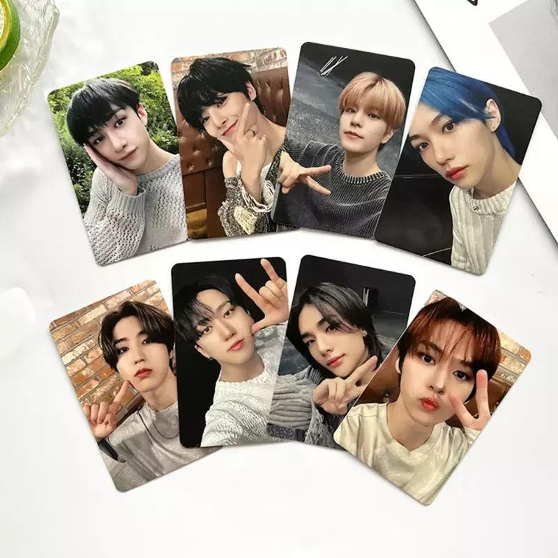 Tarjetas fotográficas de 5 estrellas de Kpop Boys Team Idols, tarjeta LOMO de doble cara, tarjetas postales de colección MAXIDENT para regalo de fanáticos, 8 piezas por juego