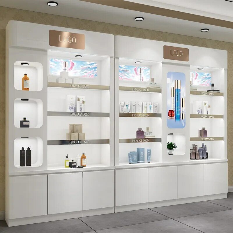 custom，Fashionable Showcase Display Racks For Cosmetics Makeup Beauty Shelf Stand Showcase Of Store