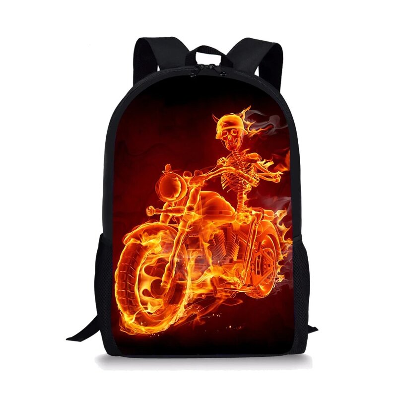 Fire Skull 3D Print Children Backpack Student Schoolbag Travel Back Pack High School Bags For Teenage Girls Boys Kids Bookbags