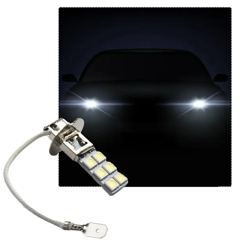 2Pcs H3 LED Fog Light Bulb Conversion Kit Super Bright White DRL 6000K Easy To Install And Remove Durable, Easy To Use