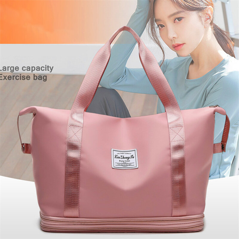 Sacos de viagem dobráveis impermeáveis para mulheres, bolsa de grande capacidade, sacola multifuncional, mochila, bagagem
