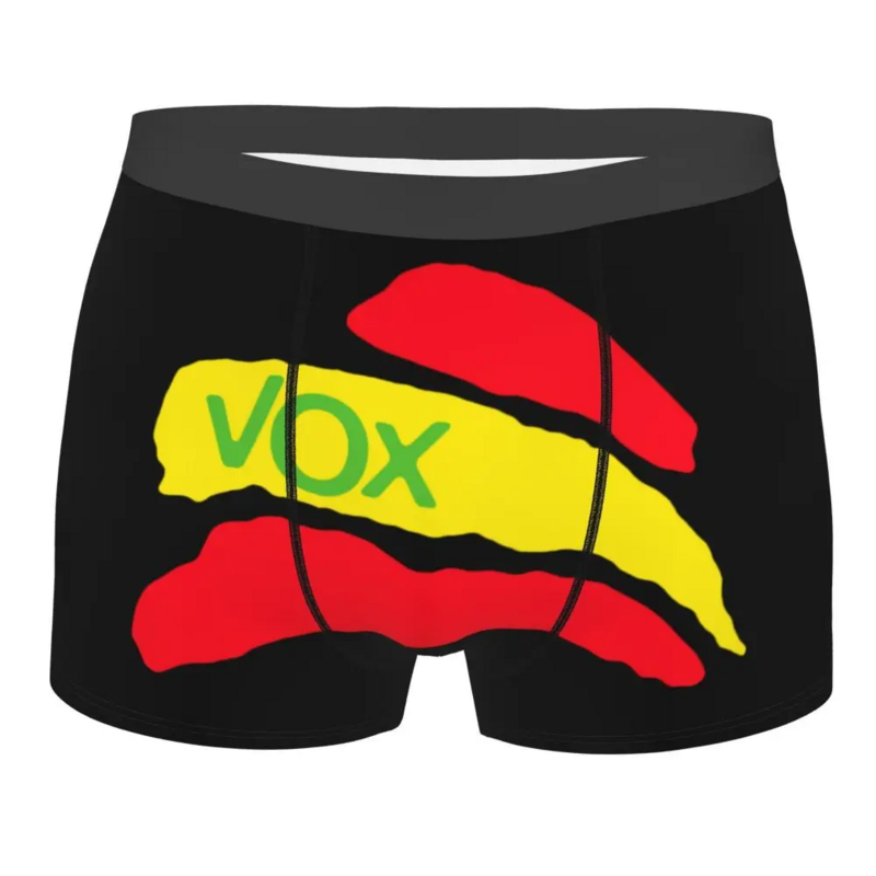 กางเกงในชายลายธงสเปนสวมใส่สบายกางเกงในชายลายกางเกงชั้นในชายขาสั้น Vox