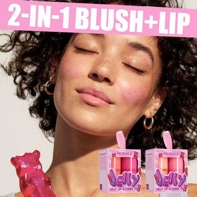 Grape Jelly Blush Lipstick Red Tint Lip and Cheek Dual-use Lip Blusher Cream Color Lasting Rouge Long Waterproof Cheek Balm H3Q2