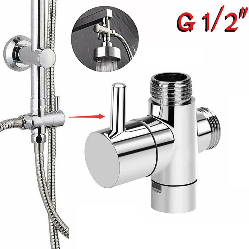 G1/2in 3 Way Kuningan Diverter Valve Kuningan Diverter Valve Water Separator Shower Tee T-adapter Adjust Shower Head Diverter Valve
