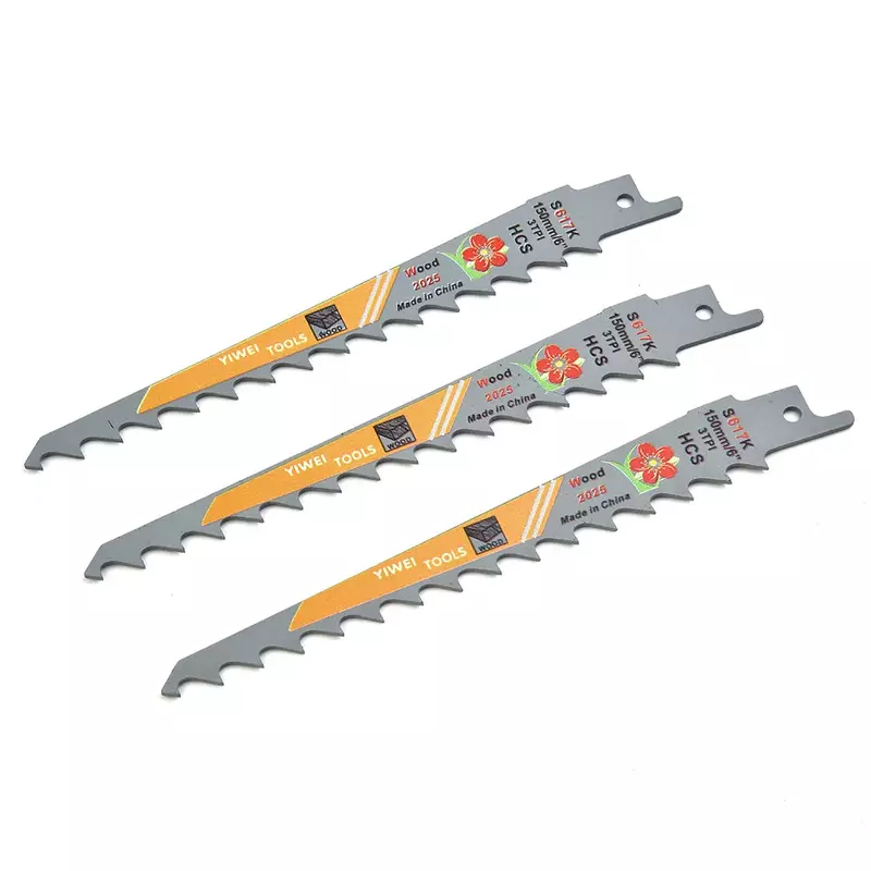 Hojas de sierra alternantes multifuncionales, herramientas de corte de tubo de PVC, Metal y madera, 3-1 piezas, 150mm, 6 pulgadas, TPI HCS