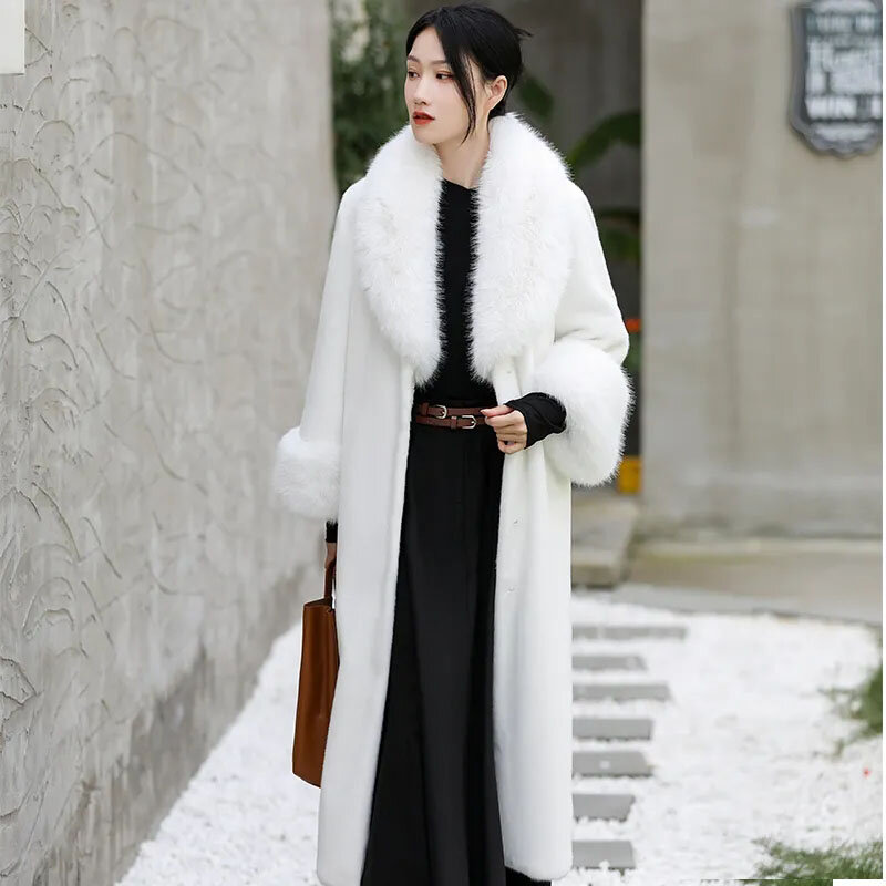 Mulheres casaco de pele do falso outono inverno longo imitação vison casaco senhoras solto macio e confortável casaco de pele feminino blusão