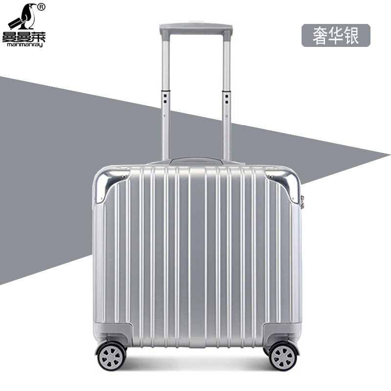Fashionable horizontal style 18-inch color suitcase universal wheel trolley suitcase boarding case