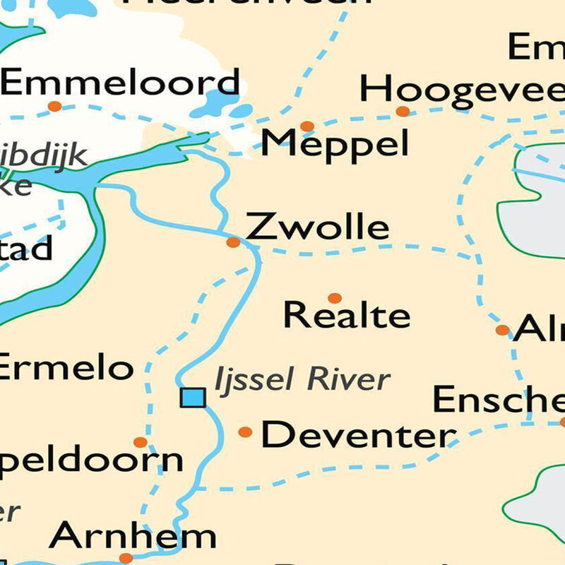Mapa de otografía de los Países Bajos, lienzo no tejido, pintura, arte de pared, póster, decoración del hogar, suministros escolares, 90x90cm