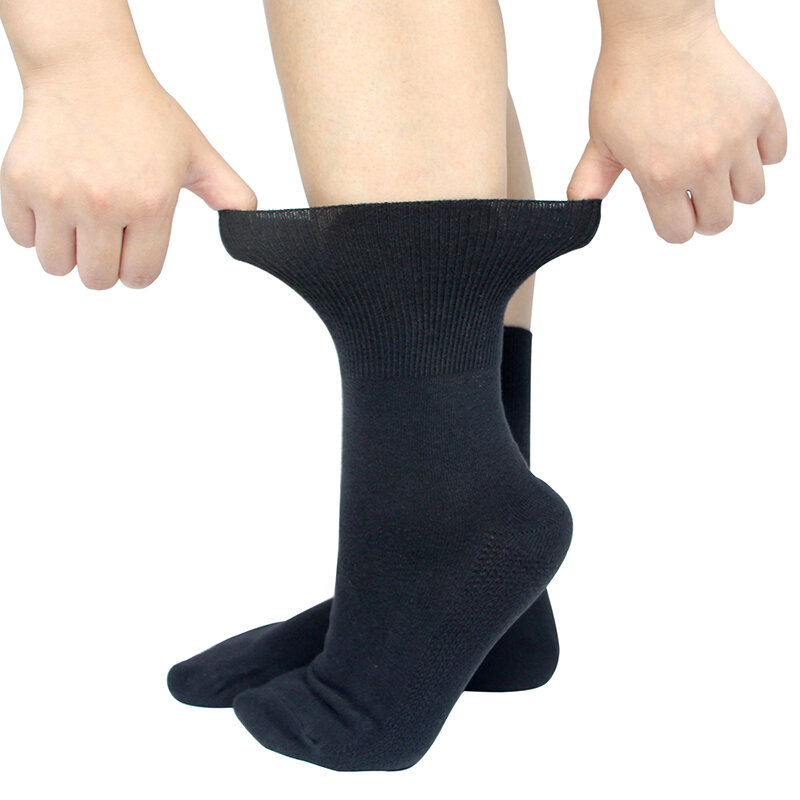 ถุงเท้าสำหรับเบาหวาน5คู่/ล็อต, ถุงเท้าป้องกันการลื่นและระบายอากาศได้ดีทำจากวัสดุผ้าฝ้าย