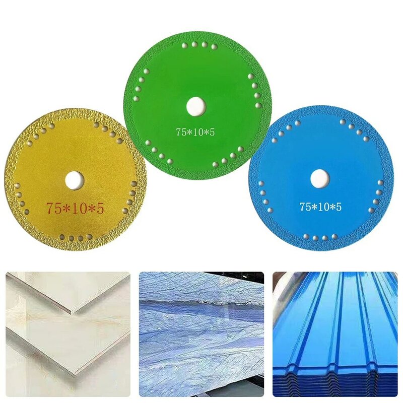 3pcs 75mm 3Inch Cutting Disc Saw Blade Diamond Marble Saw Blade Ultra-thin Saw Ceramic Tile Glass Cutting Disc For Angle Grinde