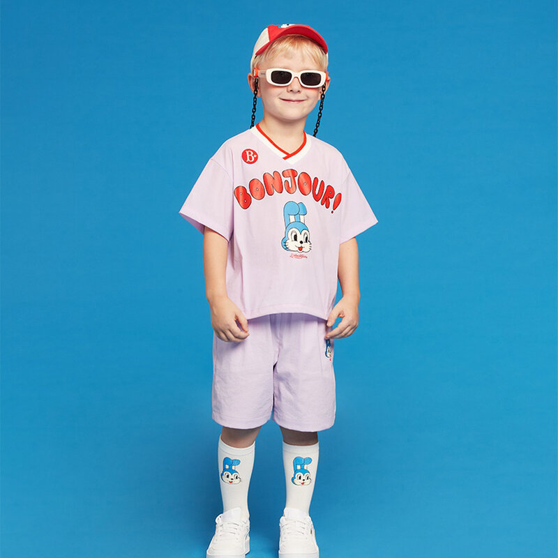 Bebe Korean Boys Cartoon T-shirts Shorts 2024 베베 Summer Girls Floral Dress Kid Sweatshirts Tee Casual Pants Set Children Clothes