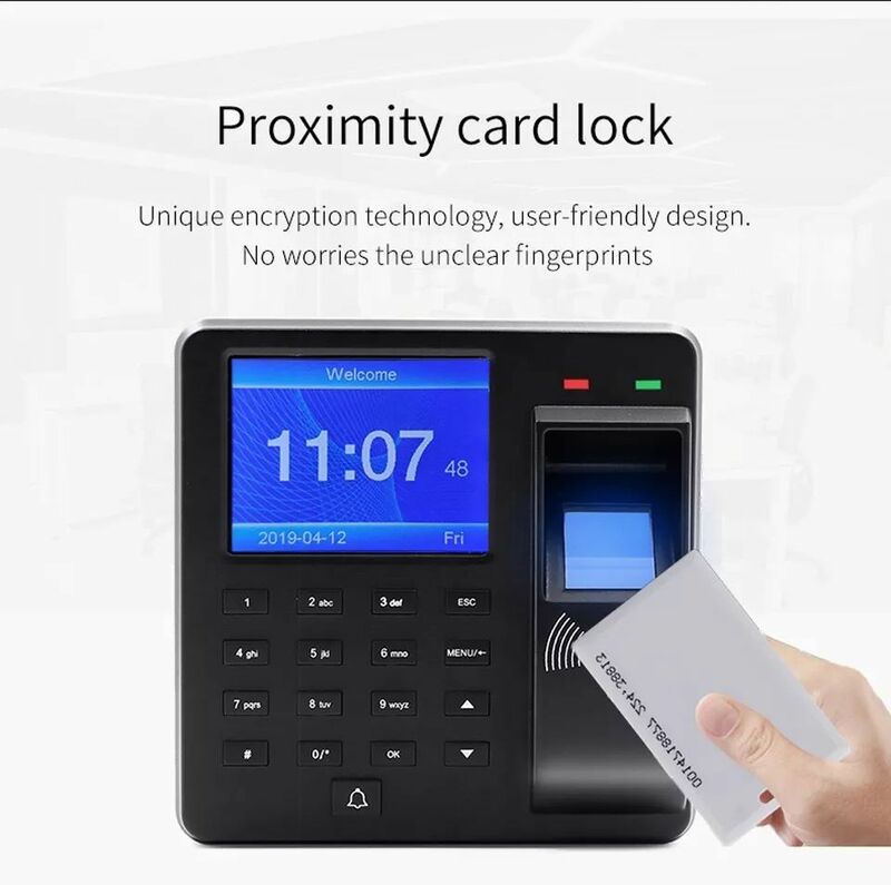 M10 Access Control& Attendance All-in-one Machine Human Fingerprint+Password+ID Card Swipe Alarm Function U Disk Upload Download