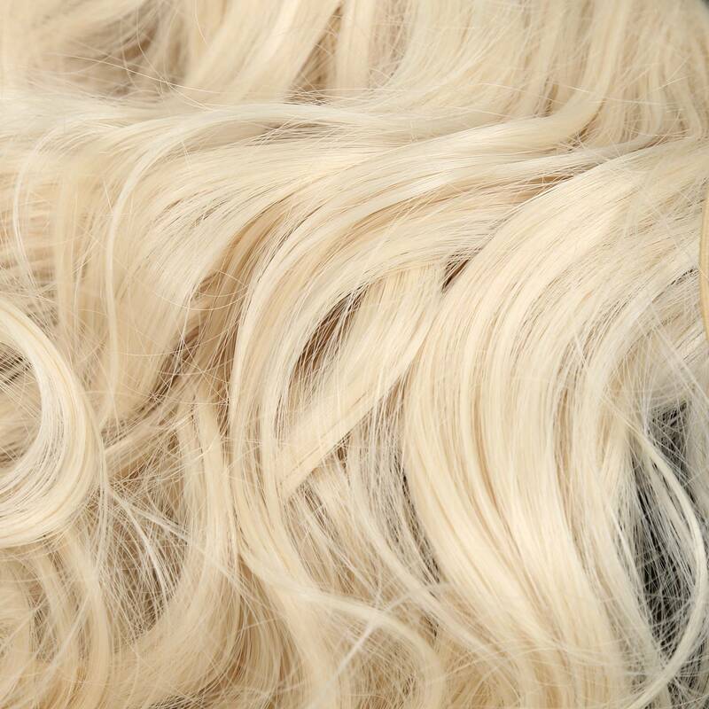 Extensiones de cabello postizo con Clip de garra larga de 25,6 pulgadas, extensiones de cabello sintético rizado con cordón, color dorado