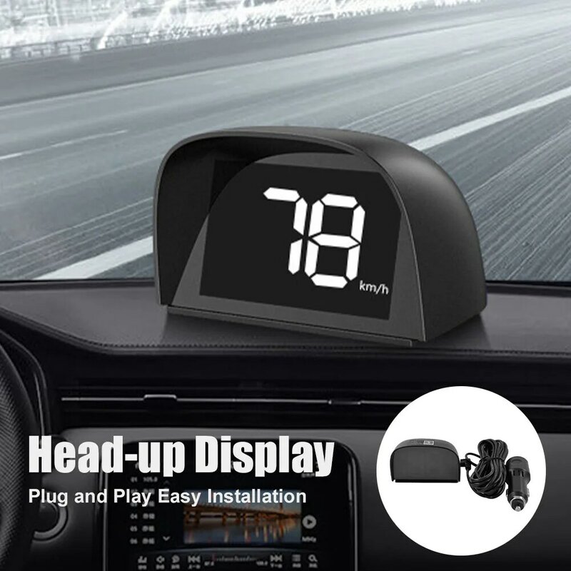 HUD-pantalla Universal inteligente para coche velocímetro Digital HUD GPS accesorios electrónicos pantalla HD KMH Fuente Grande MPH