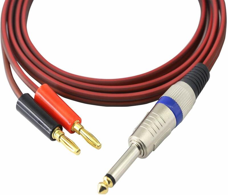 1.5m długości 6.35mm TS do wtyczka bananowa głośnika kabel Audio 1/4 TS przewód głośnikowy przewód do podwójnego kabla Audio 4mm wtyczka bananowa s z HiFi