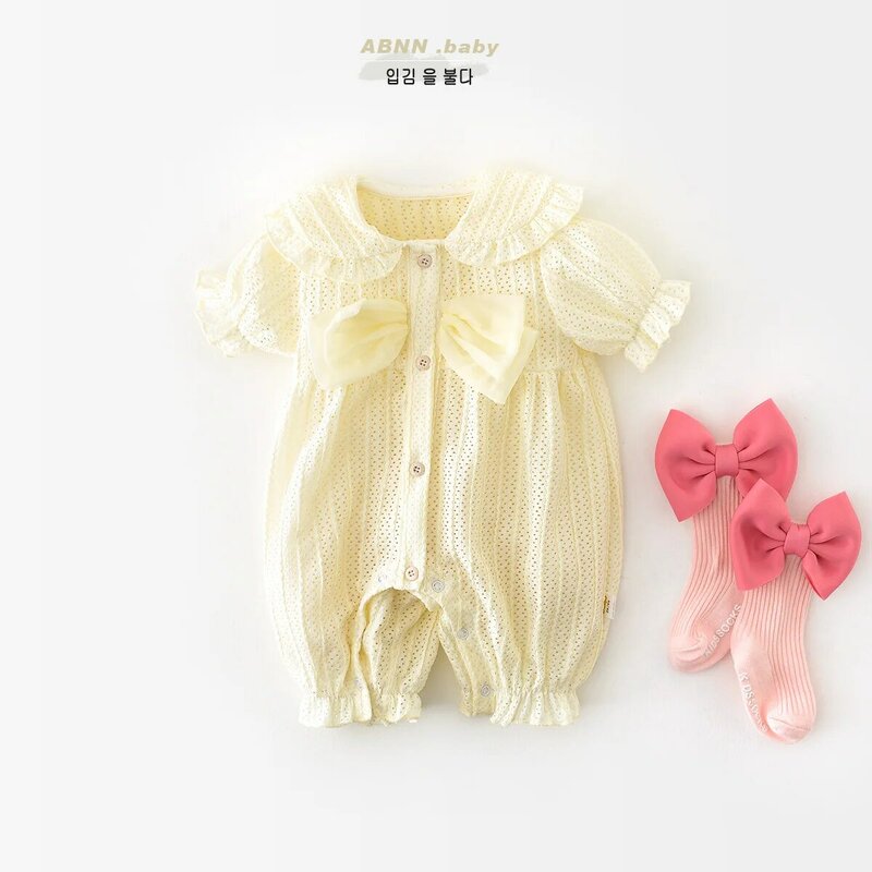 Jenny & dave-女の子のための半袖夏のボディ,新鮮な蝶ネクタイ付きのプリンセスコスチューム,2023