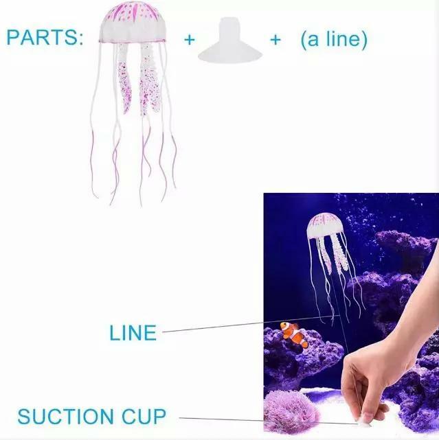 Natación Artificial luminosa medusas acuario decoración pecera bajo el agua planta viva adorno luminoso paisaje acuático