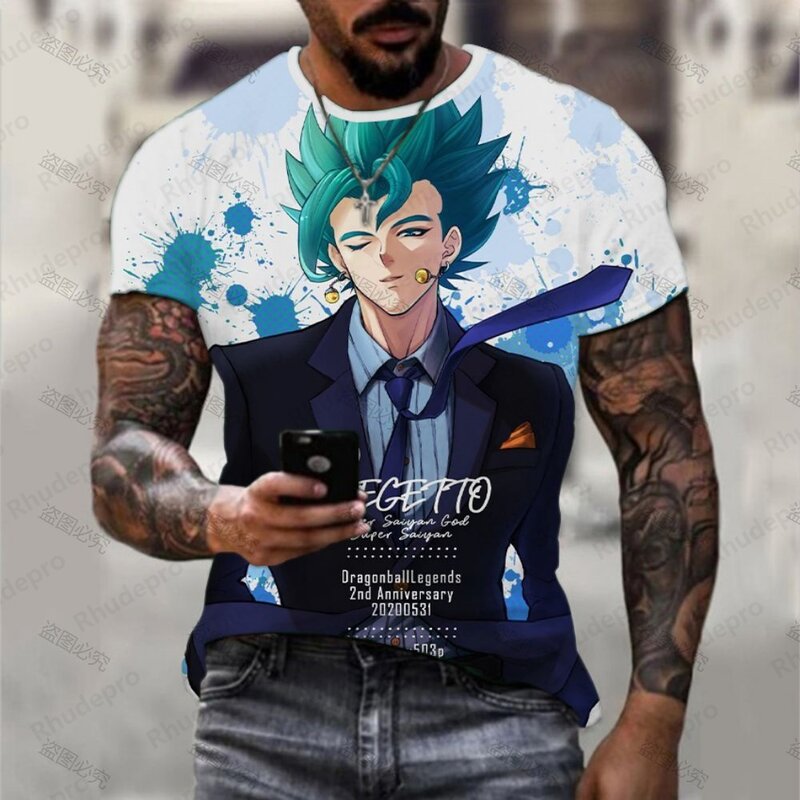 Anime Dragon Ball Z Men's T-shirt Printed Hip Hop Children's Goku Super Saiya High Quality Essentials Vegeta Oversized New Trend