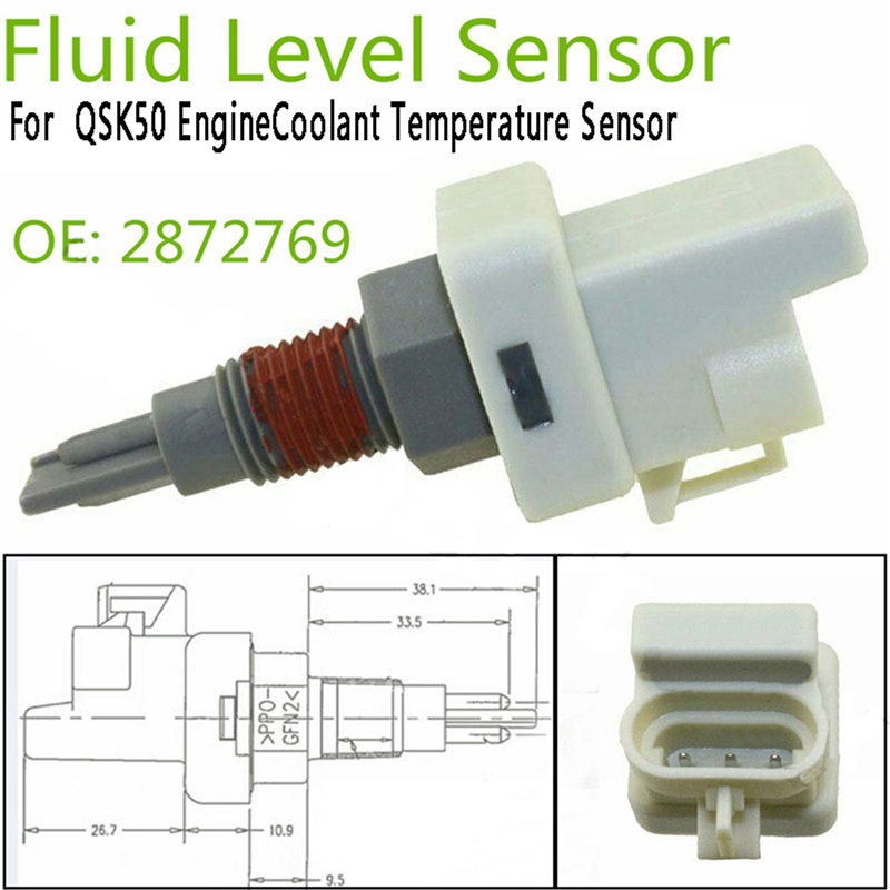 Sensor de nivel de líquido refrigerante para motor QSK50, 2872769, 2872768, 4928568