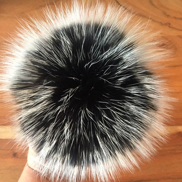 DIY Raccoon Bulu Anjing Kulit Pompon Bulu Rubah Asli Pompon Bulu Cerpelai Pom Poms untuk Syal Sarung Tangan Topi Dekorasi Pom Bulu Besar untuk Topi 15Cm