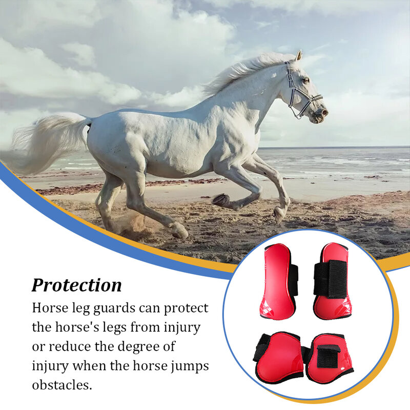2 paia di forniture equestri stivali di protezione per le zampe posteriori equipaggiamento protettivo leggero con cuscinetti da polso con chiusura in Nylon