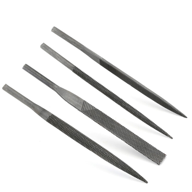 4pcs 140mm Pneumatic File Blades Small File Flat/Half Round/Triangle/Round File For AF-5 AF-10 Pneumatic Tool