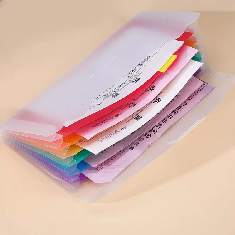 7 griglie cartella di File portafoglio borsa documenti Organizer Mini File Pouch cartella di banconote cartelle di documenti organizzatore raccoglitore per ufficio scolastico