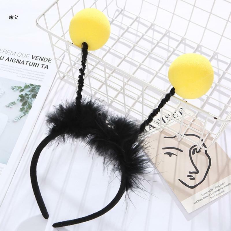 X5QE Kios Pedlar Rambut Hoop dengan Bohlam Cosplay Lebah LED Headband Perlengkapan Pesta