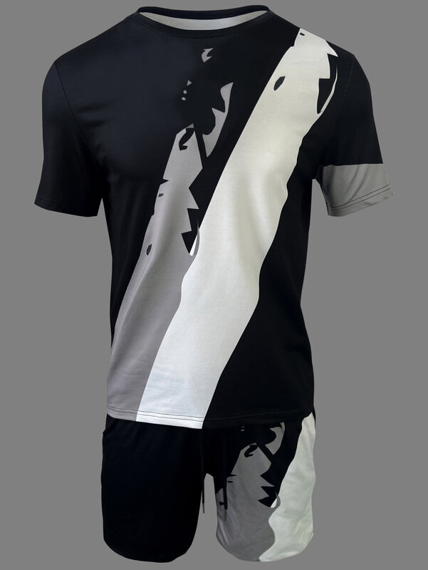 Camiseta con estampado 3D para hombre, conjunto de moda, arte de color, estilo minimalista informal, 2024
