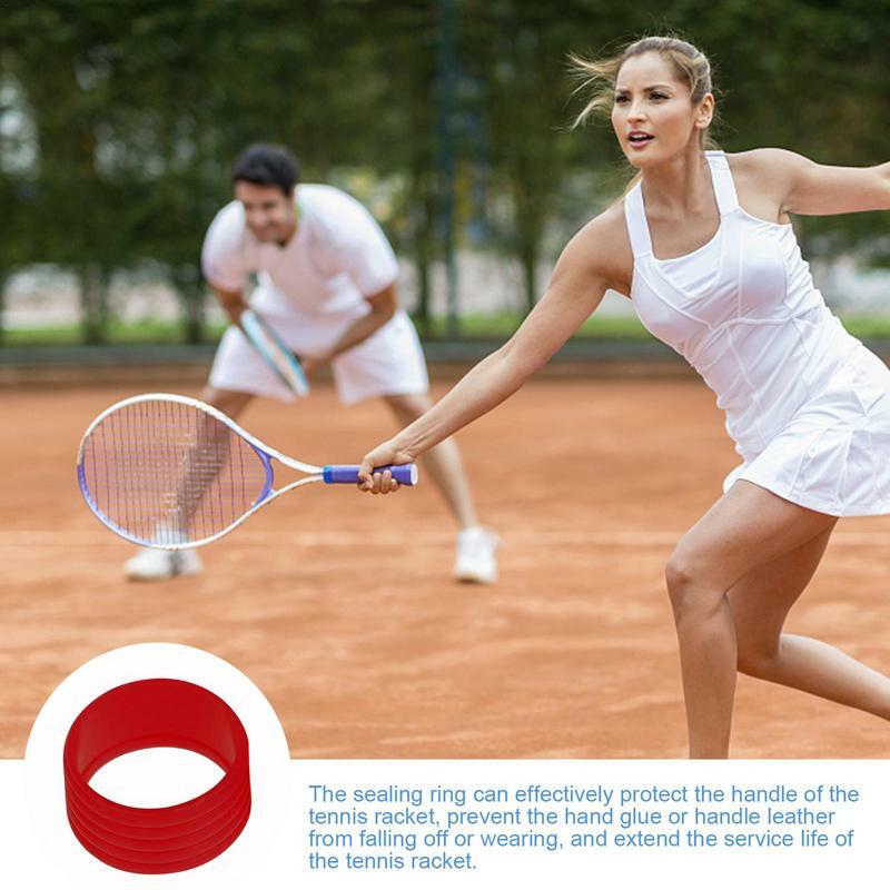 Banda do aperto da raquete do tênis do não-deslizamento, anel de borracha elástico, Punhos de raquete, Raquete Badminton, 1Pc