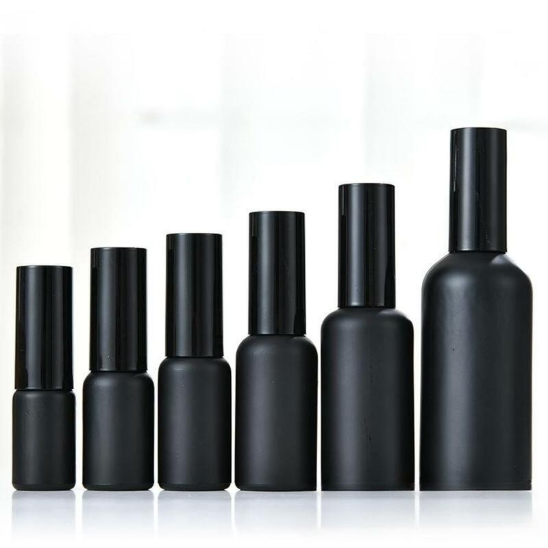 Botella de Spray de vidrio negro, atomizador de niebla fina de Perfume vacío, botellas rellenables, frascos de aceite esencial, botellas de bomba cosmética, 5ml-100ml