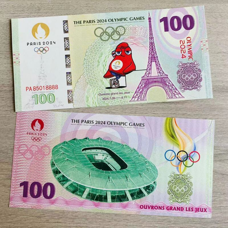 2024 baru UNC Olympic Paris tes anti-pemalsuan kupon neon Perancis olahraga permainan kerajinan