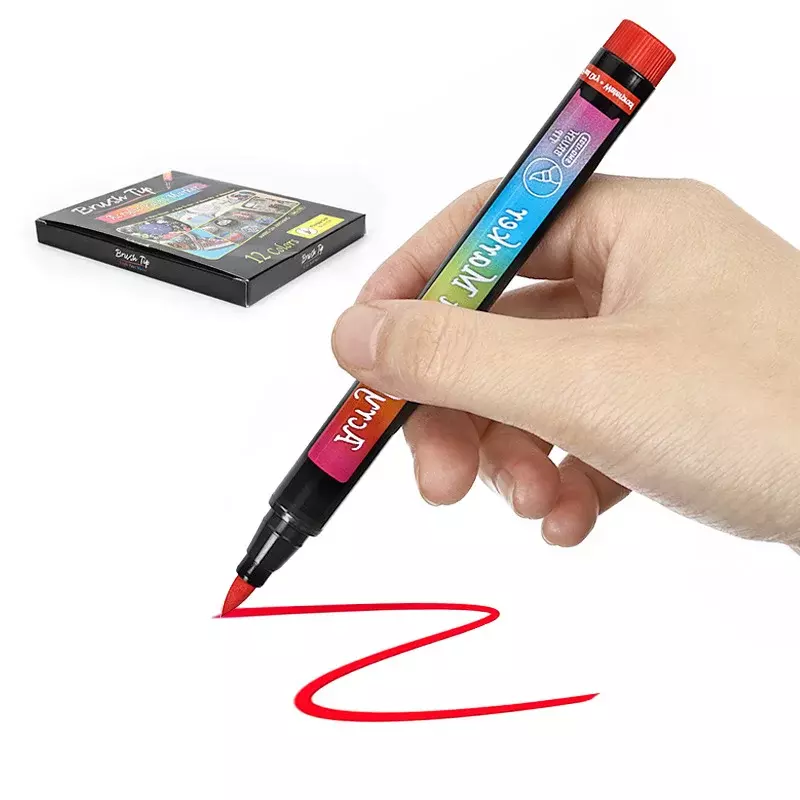 ปากกามาร์คเกอร์ set pulpen ลายกราฟฟิตีสำหรับทำเล็บปากกาไฮไลท์กันน้ำทาลงสีทาเล็บชุดอุปกรณ์ตกแต่งเล็บ12สี
