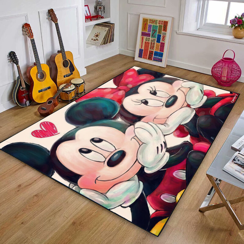 Disney Mickey Minnie Mouse Kids Play Mat Washable Rug or Child Boys Girls Living Room Modern Printing Geometric Floor Carpet