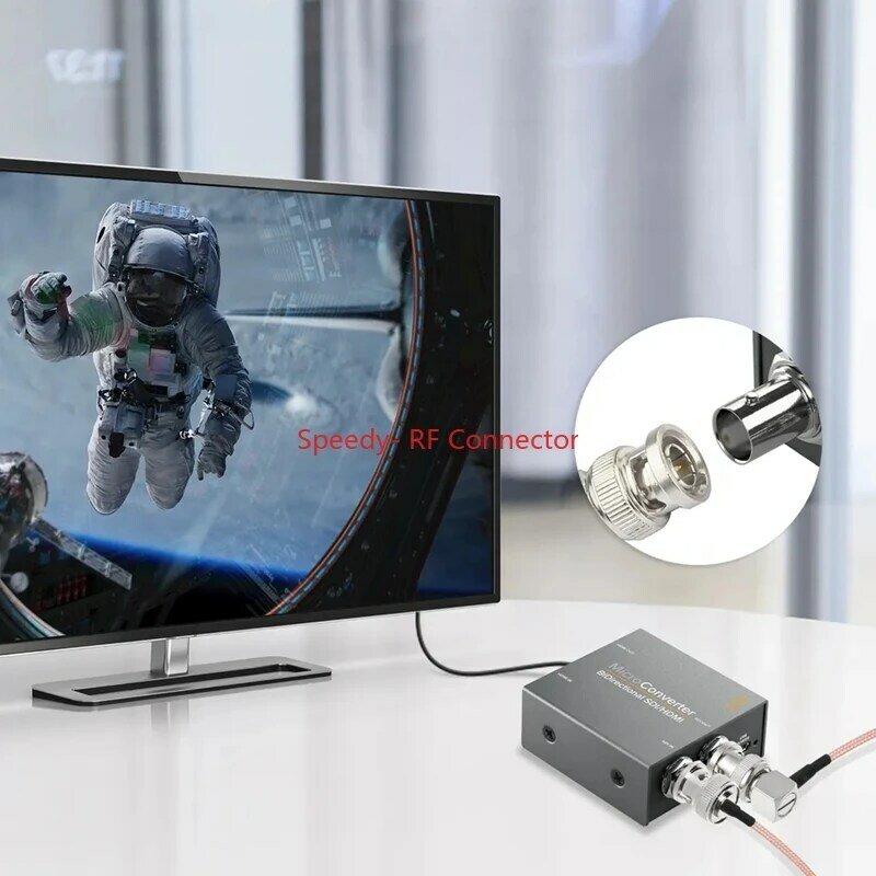 Cable de 75 Ohm RG179 Pigtail BNC macho, ángulo recto a BNC macho hembra para HD-SDI, 3G-SDI, cámara CCTV, videocámara RF