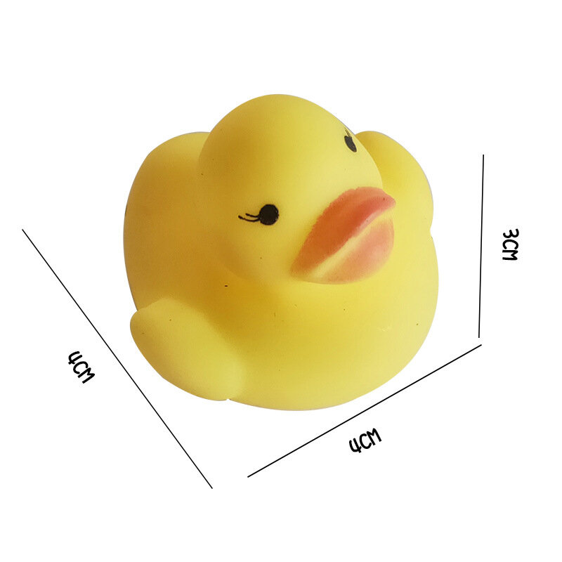 10pcs Baby Bath Toy Cute Little Yellow Duck with Squeeze Sound Soft Rubber Float Ducks Play Bath Game Fun Gifts for Children