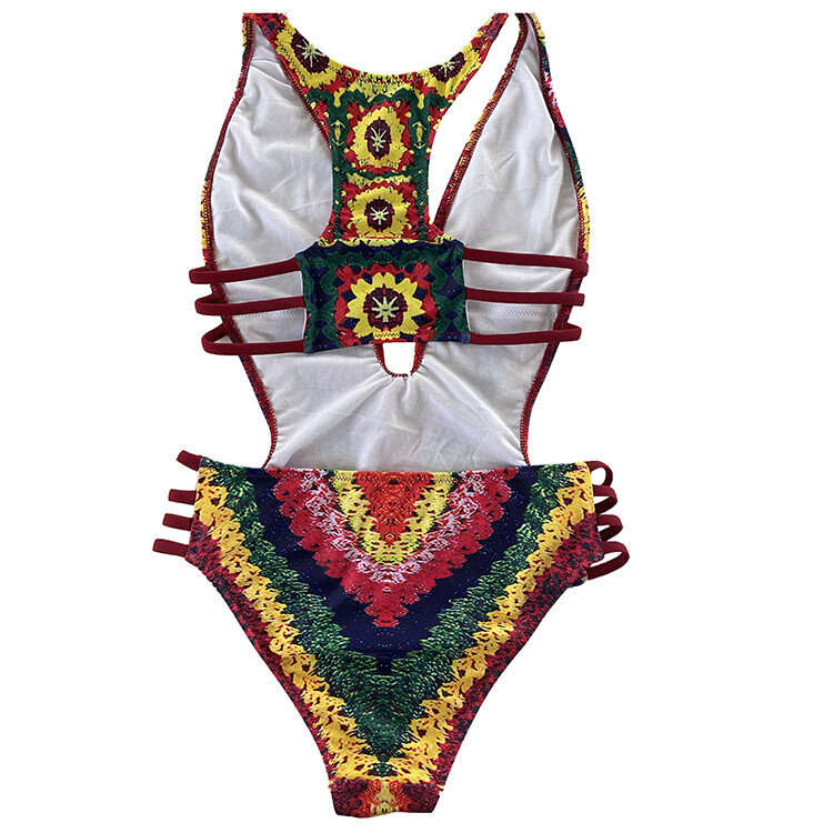 2024 женский купальник, модный новый цветной вязаный купальник с принтом, сексуальный женский пляжный комплект бикини
