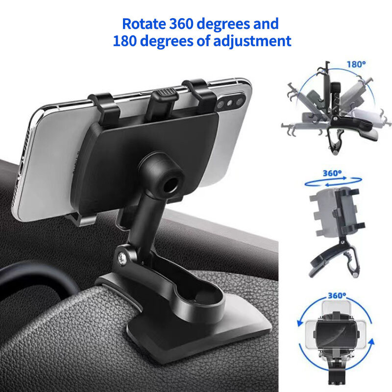3 In 1 Universal Panel Dashboard Car Phone Holder Clip GPS Mount Stand Display Phone Accessories Support untuk Iphone13 Pro Xiaomi