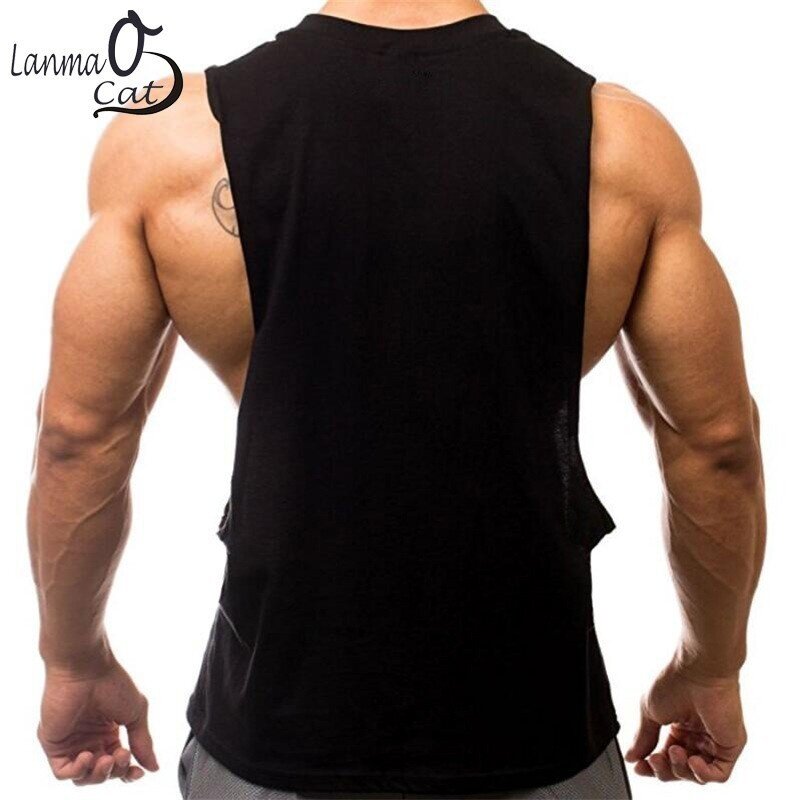 เสื้อเพาะกายสำหรับผู้ชายเสื้อกล้ามออกกำลังกายแบบหลวมเสื้อ rompi olahraga เปิดด้านข้างพิมพ์ลายแบบกำหนดเอง