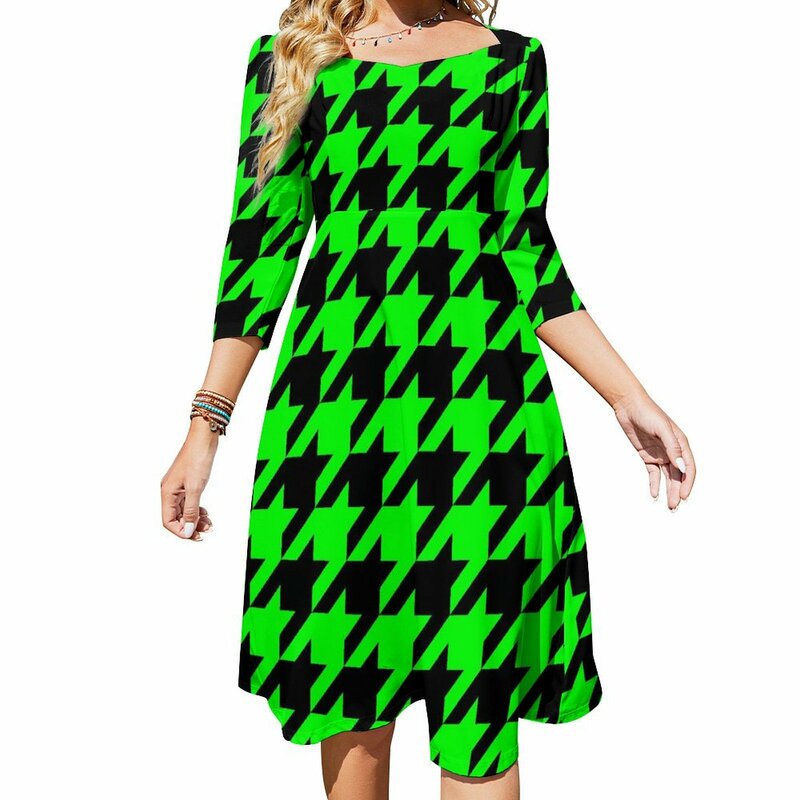 그린 하운드투스 캐주얼 원피스 여성 빈티지 프린트 세련된 드레스, 섹시한 비치 원피스 그래픽 베스티도 4XL 5XL 6XL