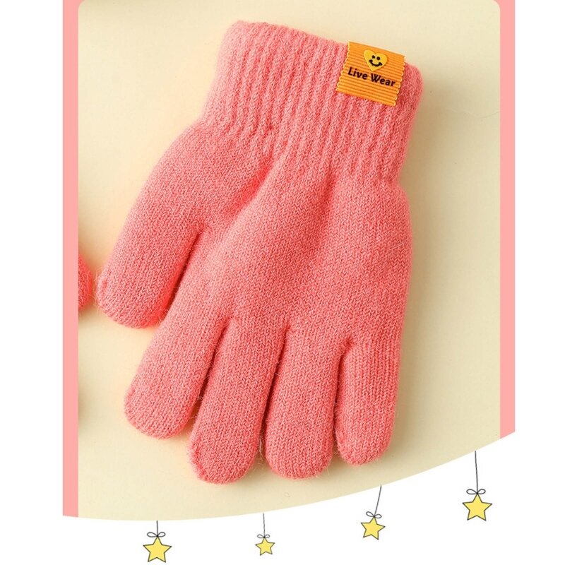 Dziecięce dwuwarstwowe rękawiczki Jesienno-zimowe ocieplacze do rąk Odzież ręczna dla niemowląt QX2D